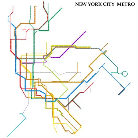 Map of the New York City metro, Subway, Template of city transportation scheme for underground road.のイラスト素材