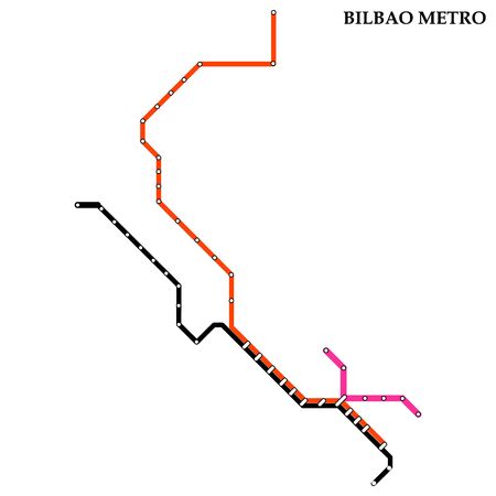 Map of the Bilbao metro, Subway, Template of city transportation scheme for underground road.のイラスト素材