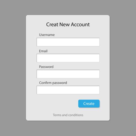 Registration form page template isolated . Template for your designのイラスト素材