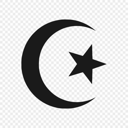Star and crescent - symbol of Islam. Vector illustrationのイラスト素材
