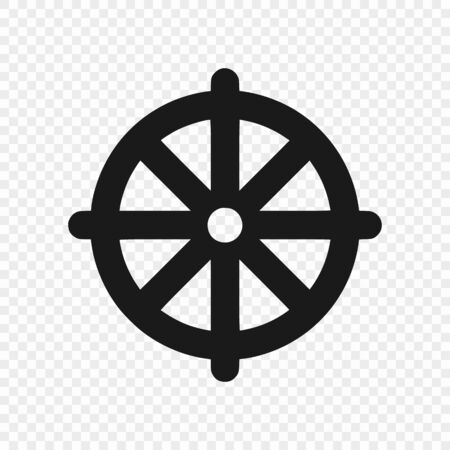 Dharmachakra / Wheel of Dharma - a symbol of Buddhism. Vector illustration . Template for your designのイラスト素材