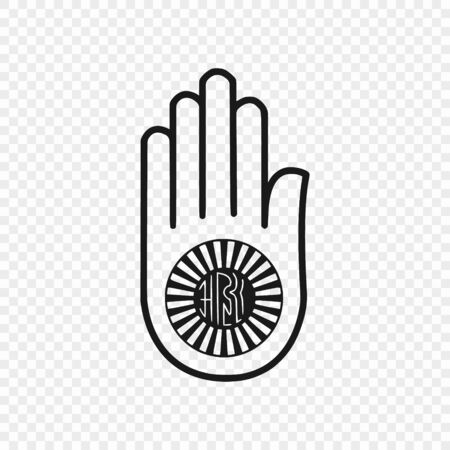 symbol of Jainism orJain Dharma. Vector illustrationのイラスト素材