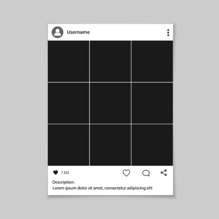 Social network photo frame for friends internet sharing.のイラスト素材