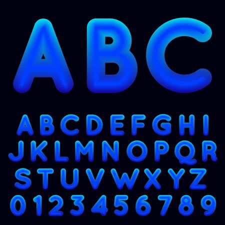 Fluid shapes font with hipster colors. Fluid shapes with hipster colorsのイラスト素材