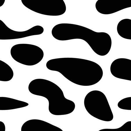Black and white giraffe skin. Cow seamless patternのイラスト素材