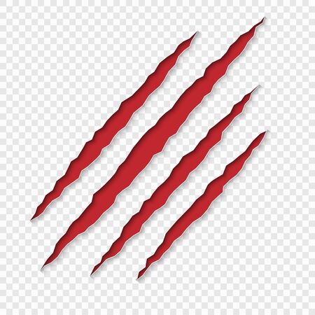 Claws scratches with shadows. vector isolated . Template for your designのイラスト素材