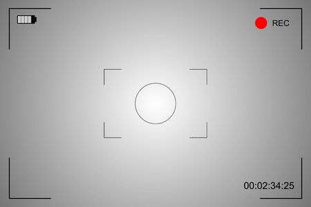 Modern camera focusing screen, viewfinders camera recording. Vector illustrationのイラスト素材