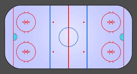 Vector ice hockey rink isolated. Top view illustrationのイラスト素材