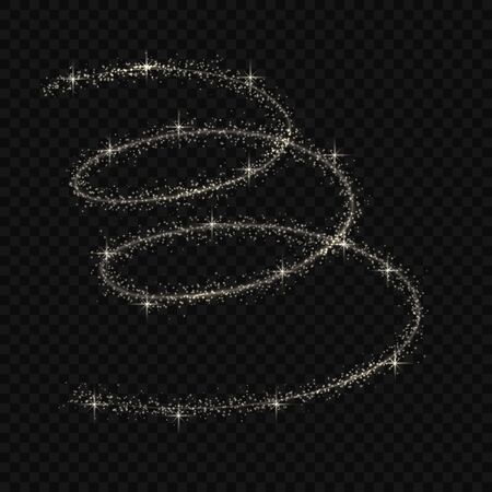 Magic light glow effect stars bursts with sparkles isolated on transparent background.Light traceのイラスト素材