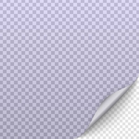 Page curl with shadow on transparent blank sheet of paper.のイラスト素材