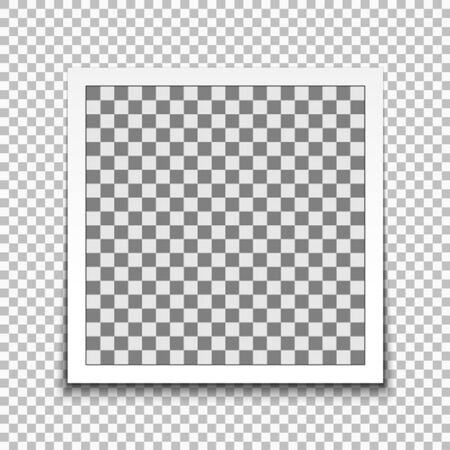 retro realistic vector photo frame, Template photo design textures. Isolated on transparent backgroundのイラスト素材