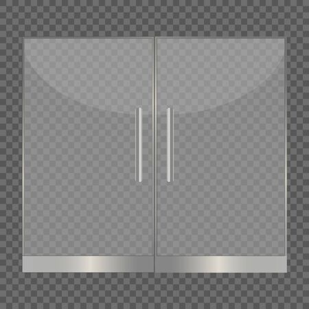 Glass doors isolated on transparent background. Vector illustrationのイラスト素材