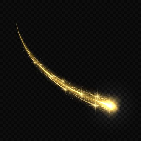 Gold glow light effect stars bursts with sparkles isolated. magic dust particles.のイラスト素材