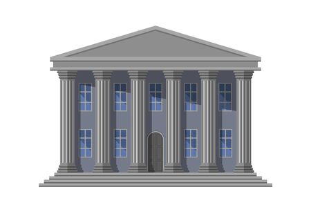 retro public building with columns and windowsのイラスト素材