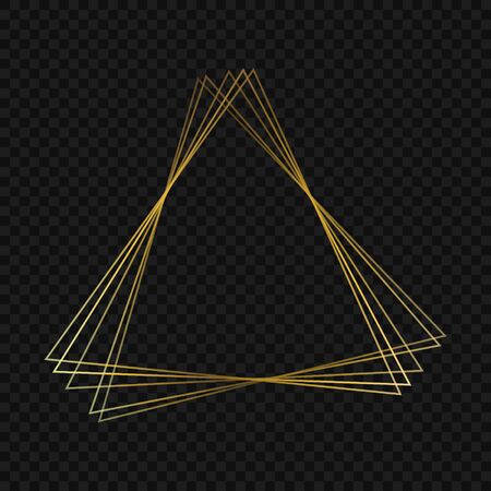 Geometric polygonal gold luxury frameのイラスト素材