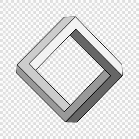 optical geometric illusion penrose square. Infinity iconのイラスト素材