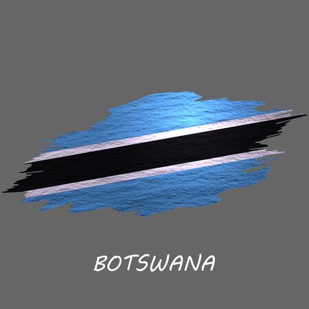 Grunge styled flag of Botswana. Brush stroke backgroundのイラスト素材