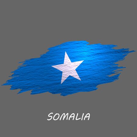 Grunge styled flag of Somalia. Brush stroke backgroundのイラスト素材