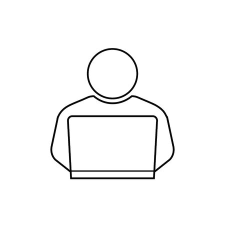 Man working on laptop.のイラスト素材