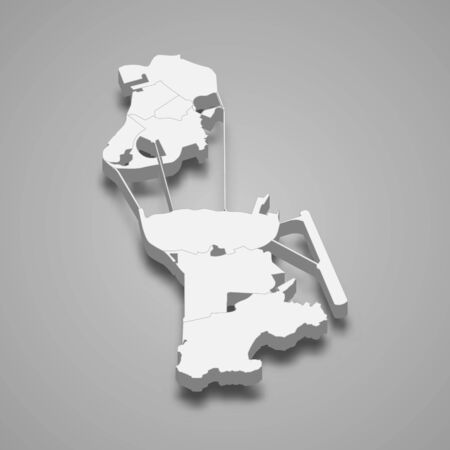 3d map of Macau is a province of Chinaのイラスト素材