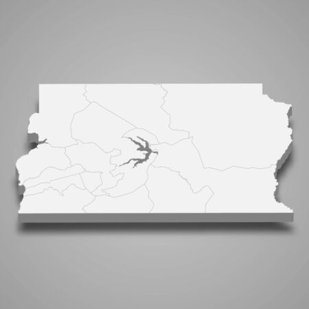 3d map of Distrito Federal is a state of Brazilのイラスト素材