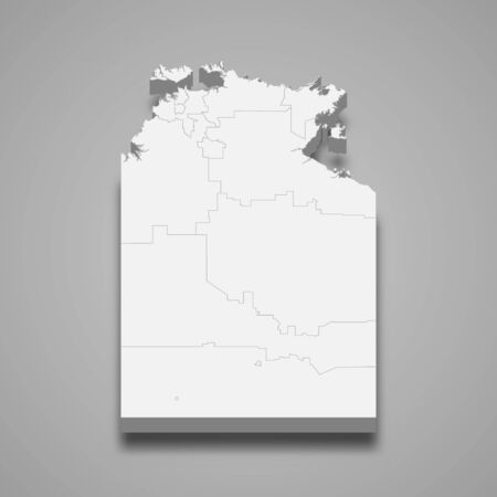 3d map of Northern Territory is a state of Australiaのイラスト素材