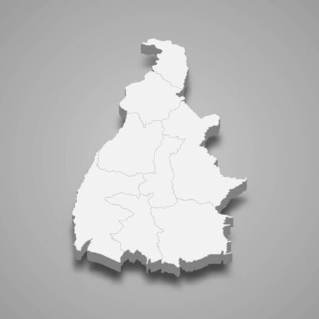 3d map of Tocantins is a state of Brazilのイラスト素材