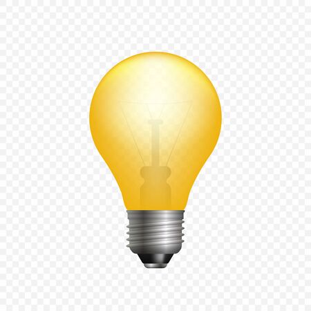 Realistic 3d light bulb. Vector lamp isolatedのイラスト素材