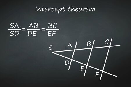 Intercept theorem on chalkboard vector