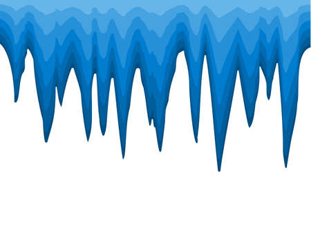 Vector icicle border. Ice cap isolated on whiteのイラスト素材