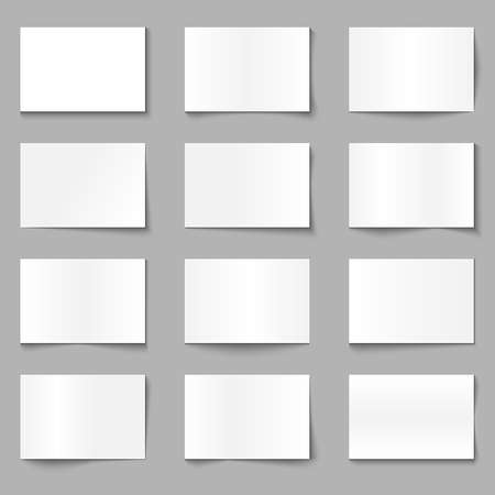 Set of paper sheet with overlay shadow effectのイラスト素材