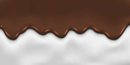 Dripping Melted Chocolate and Milk Background Template for your designのイラスト素材