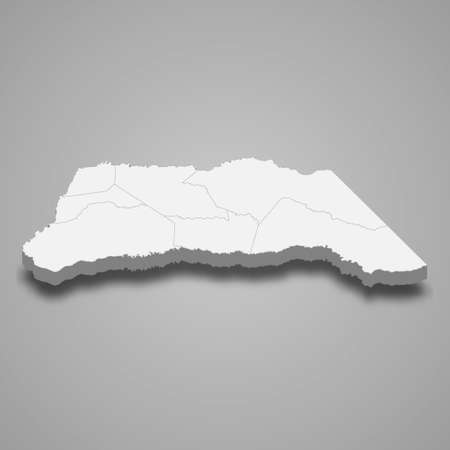 3d map of Arauca is a department of Colombia, vector illustrationのイラスト素材
