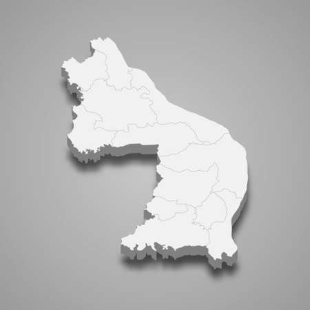 3d map of Nakhon Phanom is a province of Thailand. Vector illustrationのイラスト素材
