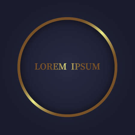 Gold shiny circle frame on dark luxury backgroundのイラスト素材