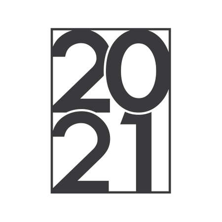 Happy New Year 2021 text design .のイラスト素材