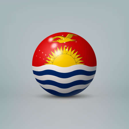 Realistic glossy plastic ball or sphere with flag of Kiribatiのイラスト素材