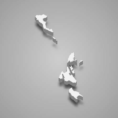 3d isometric map of Ionian Islands is a region of Greece, vector illustrationのイラスト素材