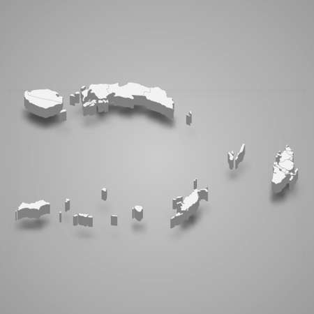 3d isometric map of Maluku is a province of Indonesia, vector illustrationのイラスト素材