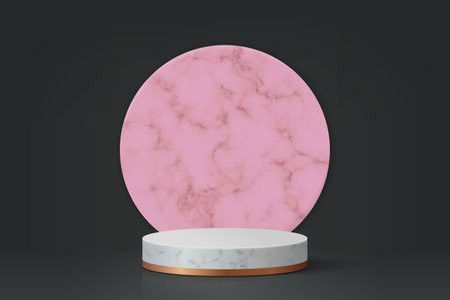 3d minimal scene with podium, Cosmetic product presentation mockup backgroundのイラスト素材