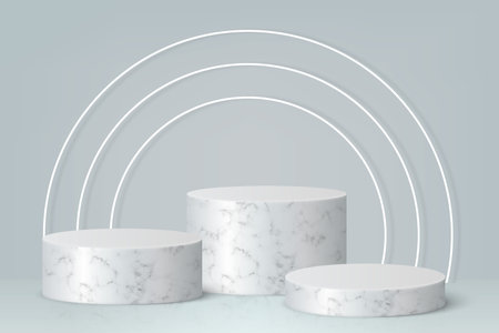 3d minimal scene with podium, Cosmetic product presentation mockup backgroundのイラスト素材