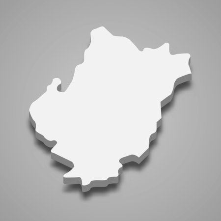 3d isometric map of Al Bahah is a Region of Saudi Arabia, vector illustrationのイラスト素材