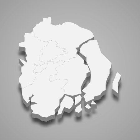 3d isometric map of Barisal is a division of Bangladesh, vector illustrationのイラスト素材