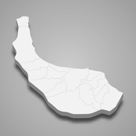 3d isometric map of Gilan is a province of Iran, vector illustrationのイラスト素材