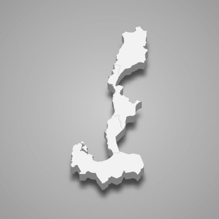 3d isometric map of Ilocos is a region of Philippines, vector illustrationのイラスト素材