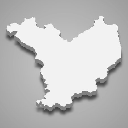 3d isometric map of Jasz-Nagykun-Szolnok is a county of Hungary, vector illustrationのイラスト素材