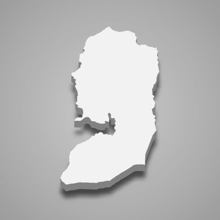 3d isometric map of Judea and Samaria Area is a region of Israel, vector illustrationのイラスト素材