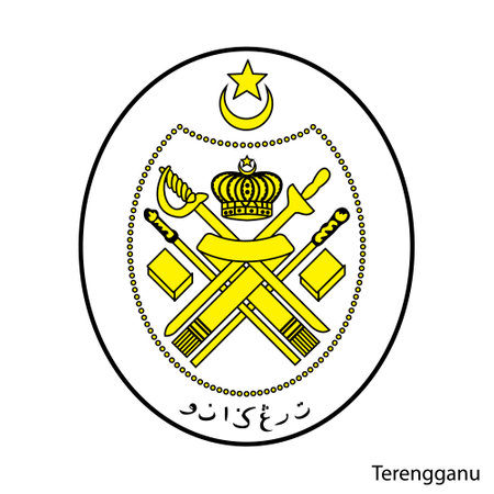 Coat of Arms of Terengganu is a Malaysian region. Vector heraldic emblemのイラスト素材
