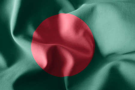3d rendering realistic waving silk flag of Bangladeshの写真素材