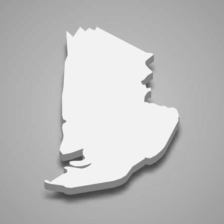 3d isometric map of Ca Mau Province of Vietnam, vector illustrationのイラスト素材